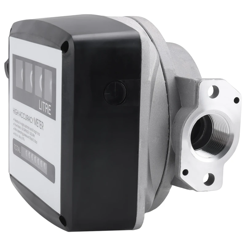 Mechanical Fuel Gauge 4-Digit Fuel Flow Mechanical Fuel Flow Meter 25Mm (1 inch Internal Thread) 5-30 GPM/20-120L/Min-A09G