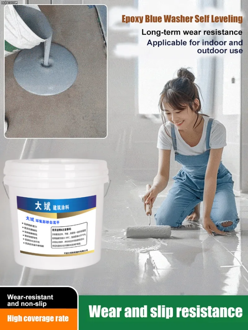 Water-Based Epoxy Resin Floor Coating for Color Transformation and Restoration, Waterproof Wear-Resistant Easy-to-Clean Finish