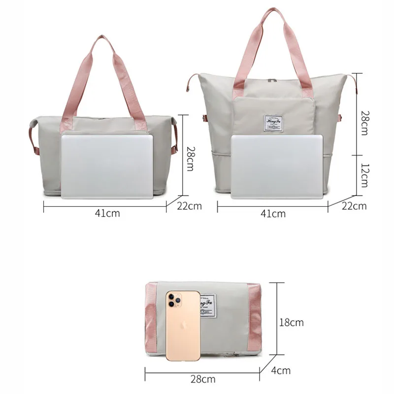 Foldable Female Short Distance Portable Large Capacity Maternity Storage Travel Duffel Fitness Bag