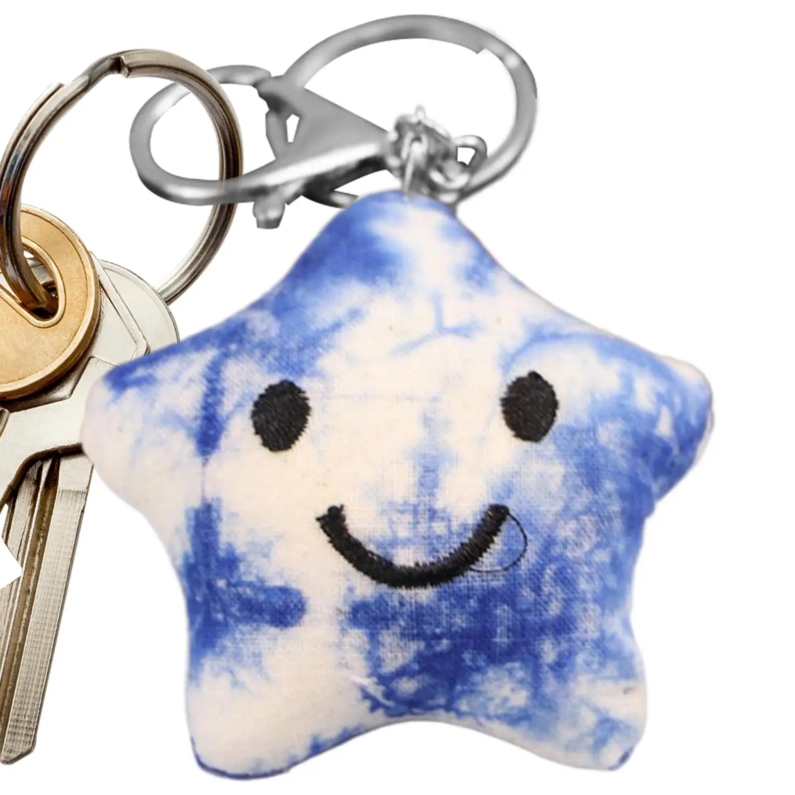 Cloud Keychain Tie-Dye Cute Plush Keyring Fashion Accessory for Handbag Offices School Bag Car Daily Collection Thanksgiving