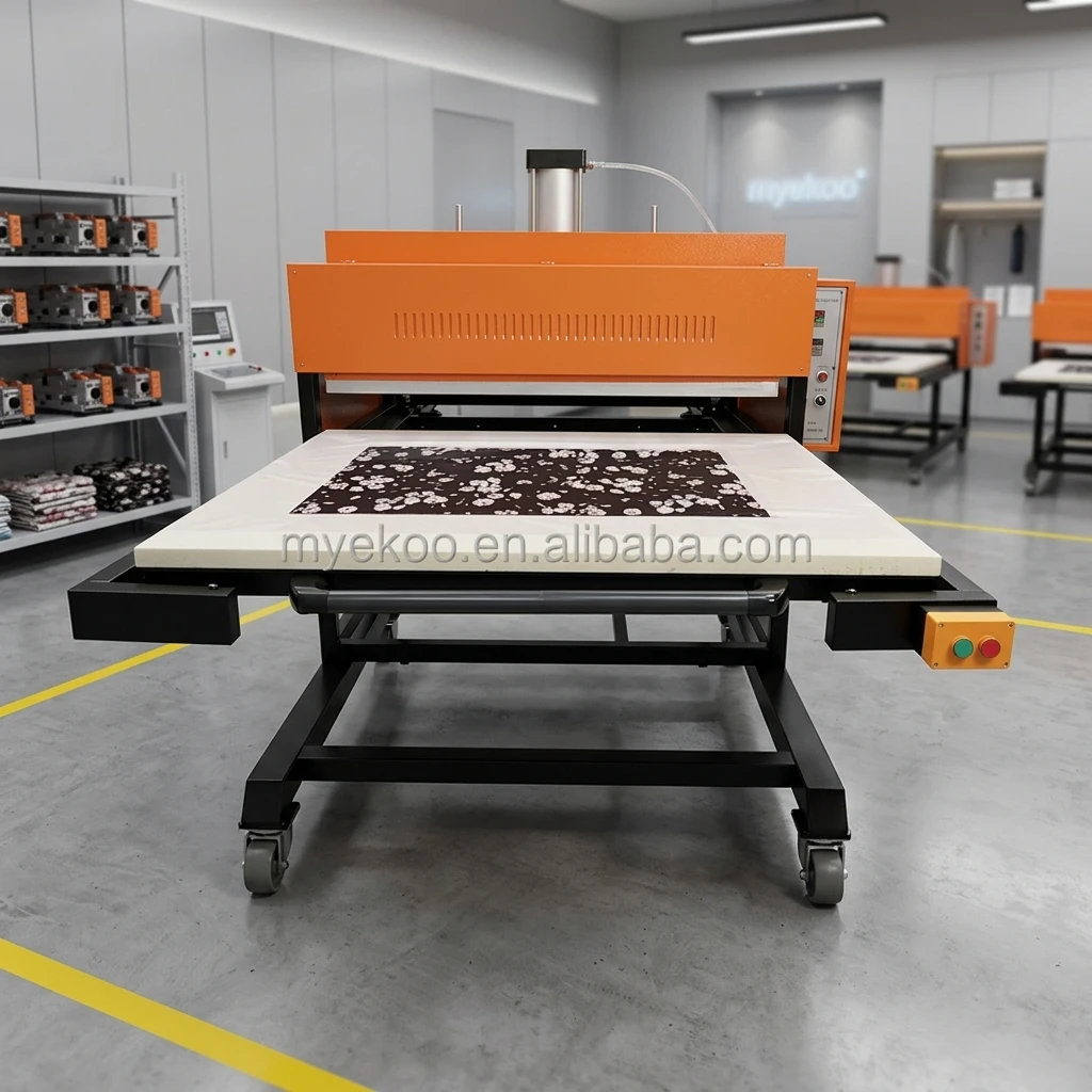 Pneumatic Large Format Heat Press Machine T Shirt Banner Transfer Dual Station Easy Operation Small Business