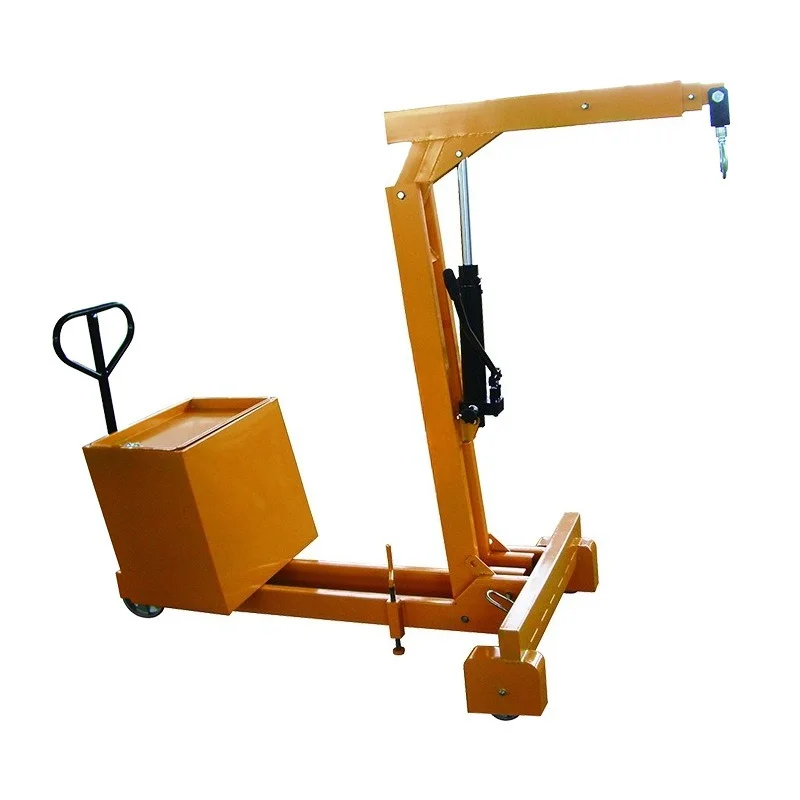 Manual Counterbalanced Single Arm Crane Telescopic Jib Mini Lifting Hoist Small Mobile Crane  Factory Cargo Handling Operation