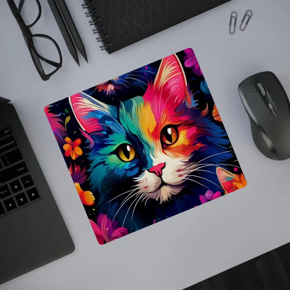 

Gaming Mouse Pad to Computer Rainbow Cat Desk Mat Deskmat Mousepad Gamer Mouspad Office Accessories HYBXAXC Mats Mause Carpet