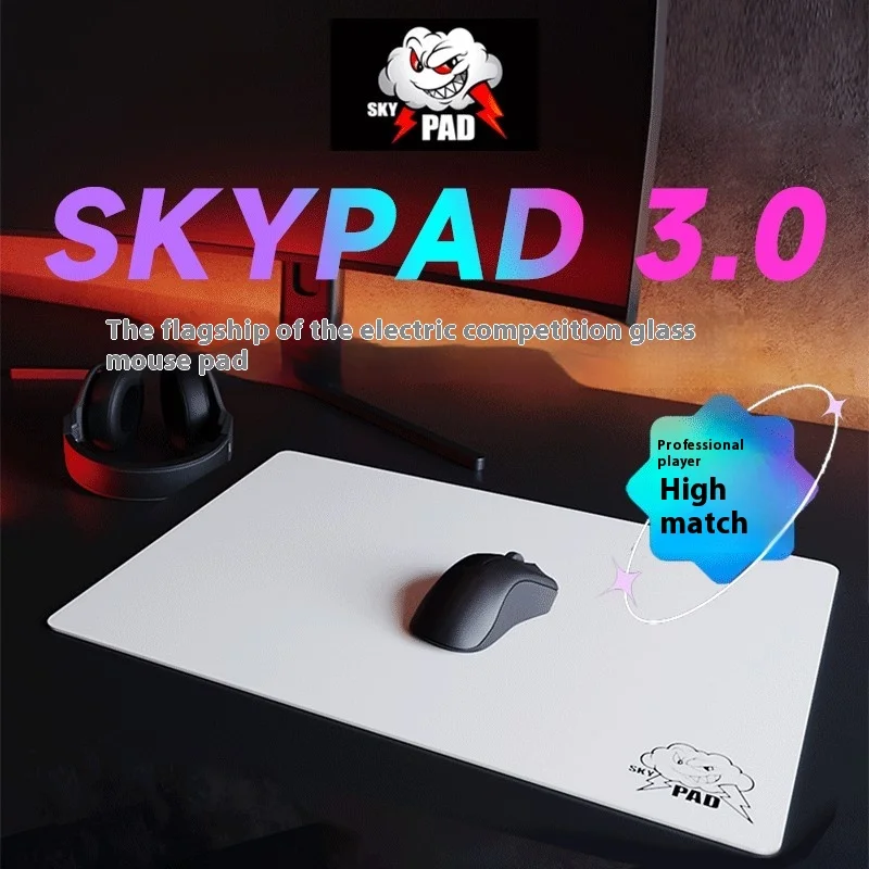 Skypad 3.0 Cloud Glass Gaming Mouse Pad Smooth Surface Large Desk Mat Tempered Glass FPS Csgo Gaming Accessories Copy Custom