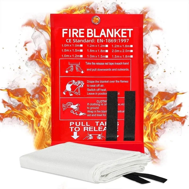 1M Fire Blanket Fighting Fire Extinguishers Tent Boat Emergency Blanket Survival Fiberglass Fire Shelter Safety Cover