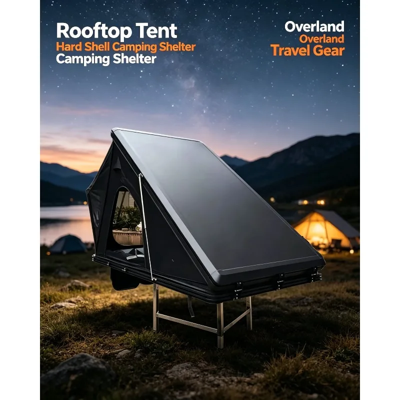 For Waterproof Aluminum Hard Roof Top Tent 4x4x0cm, Hard Shell Tent for Outdoor Camping Trip