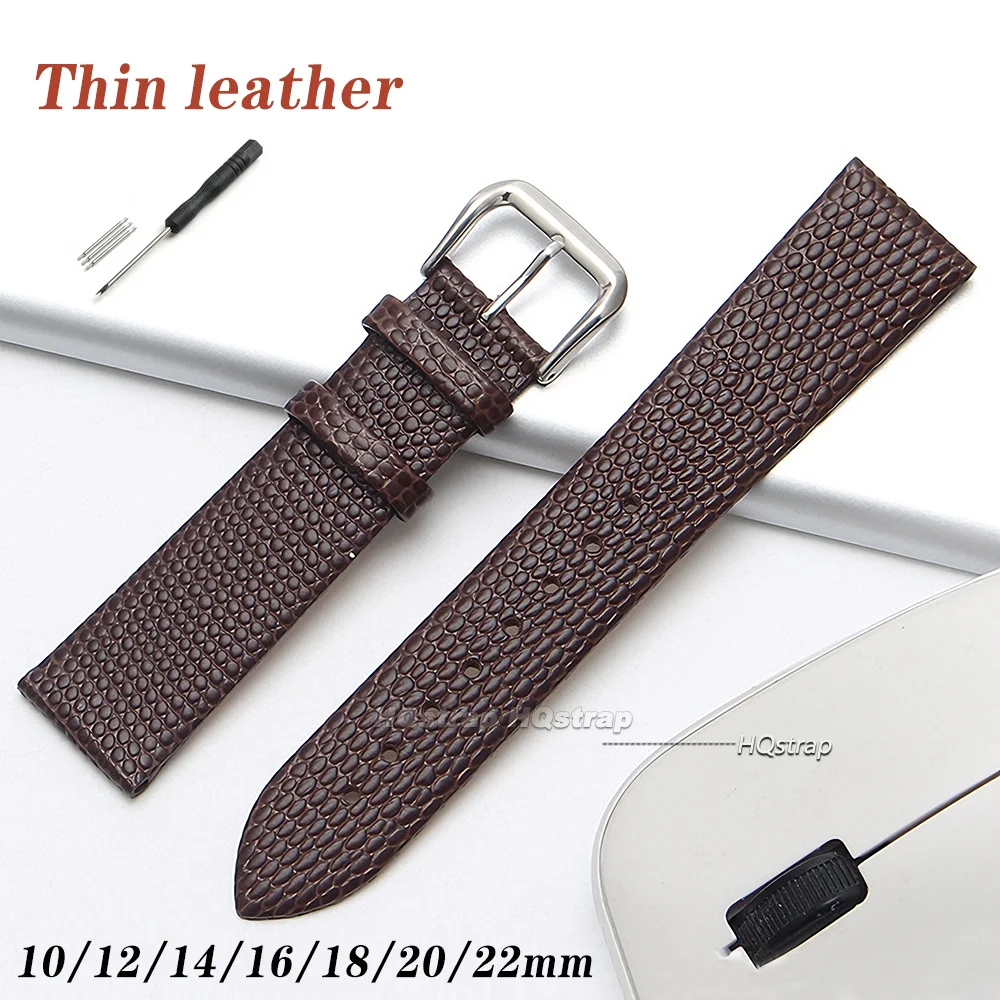 Lizard Print Thin Calf Leather Watch Strap 10mm 12mm 14mm 16mm 18mm 20mm 22mm Universal Bracelet Business Wrist Band Accessories