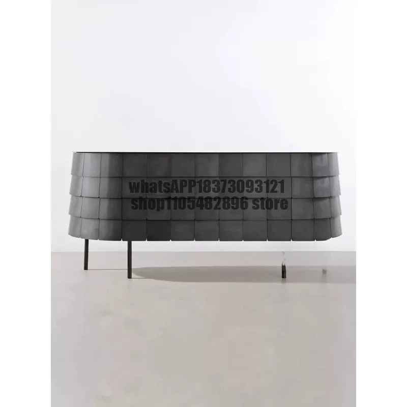Italian light luxury dining side cabinet integrated against the wall locker personalized creative entrance cabinet