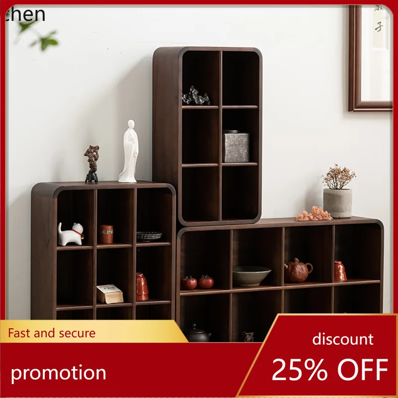 

ZML New Chinese Style Walnut Wood Wall-Mounted Display Shelf for Desktop Storage and Tea Cup Decoration