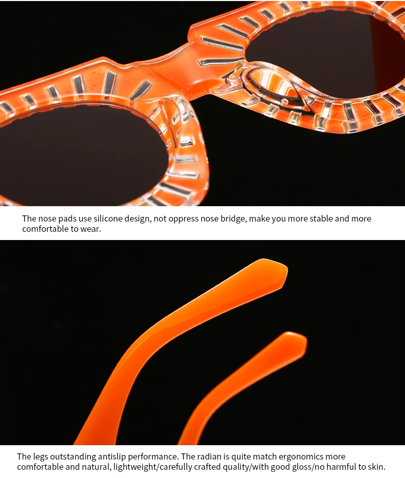 Foreign Trade Cross-Border Popular Sunglasses with Rice Nail Design, European and American Street Photography Ins Popular Square Model
