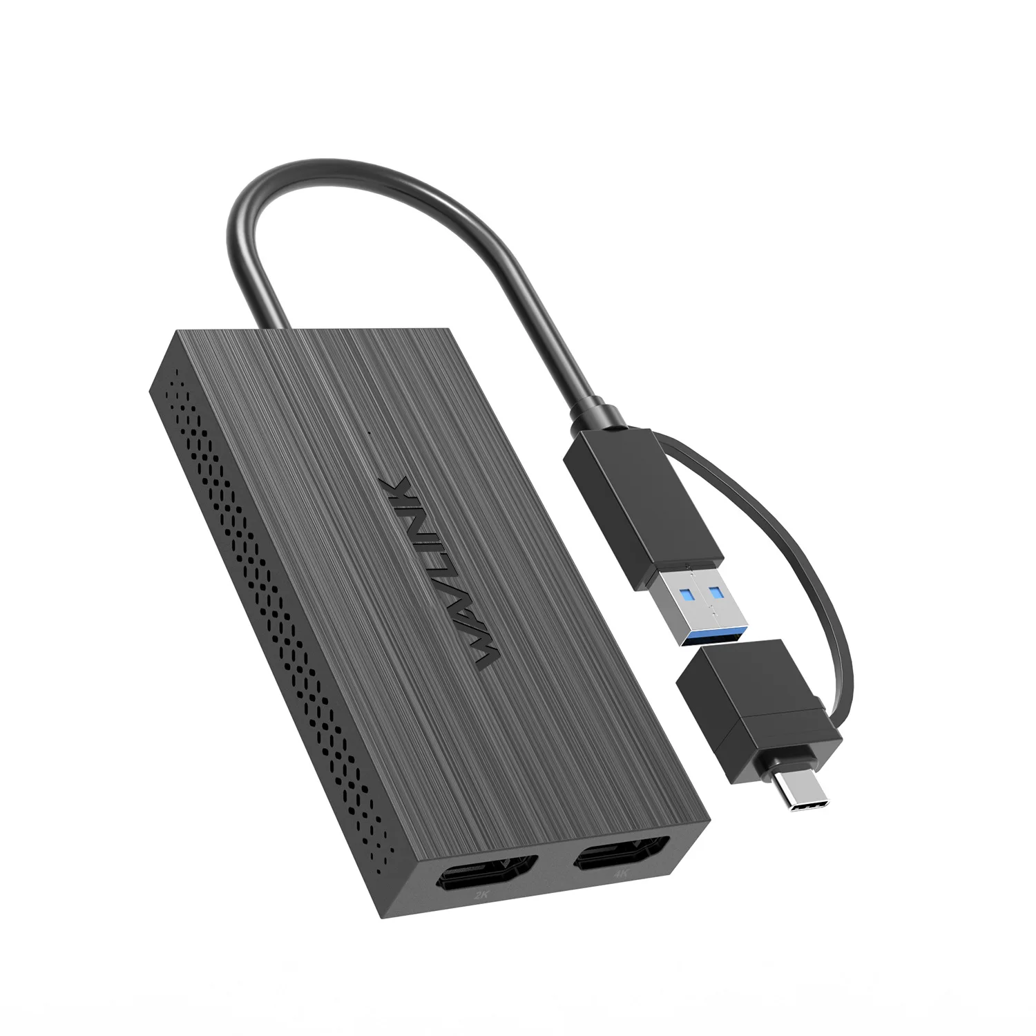 

Адаптер USB 3.0/USB C на двойной HD, двойной дисплей, 2K/4K, удлинение видео/зеркало для Windows M1/M2/M3 Mac