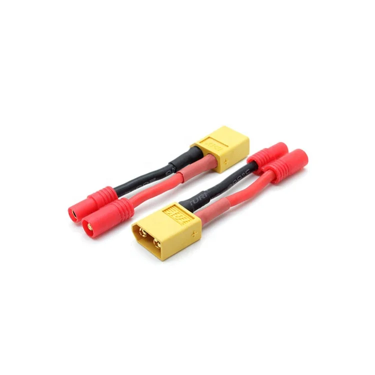 10 peças amass xt60 hxt 3.5mm conector cabo adaptador de tomada de bateria 14awg 100mm fio de silicone para bateria rc lipo macho xt60 peças rc