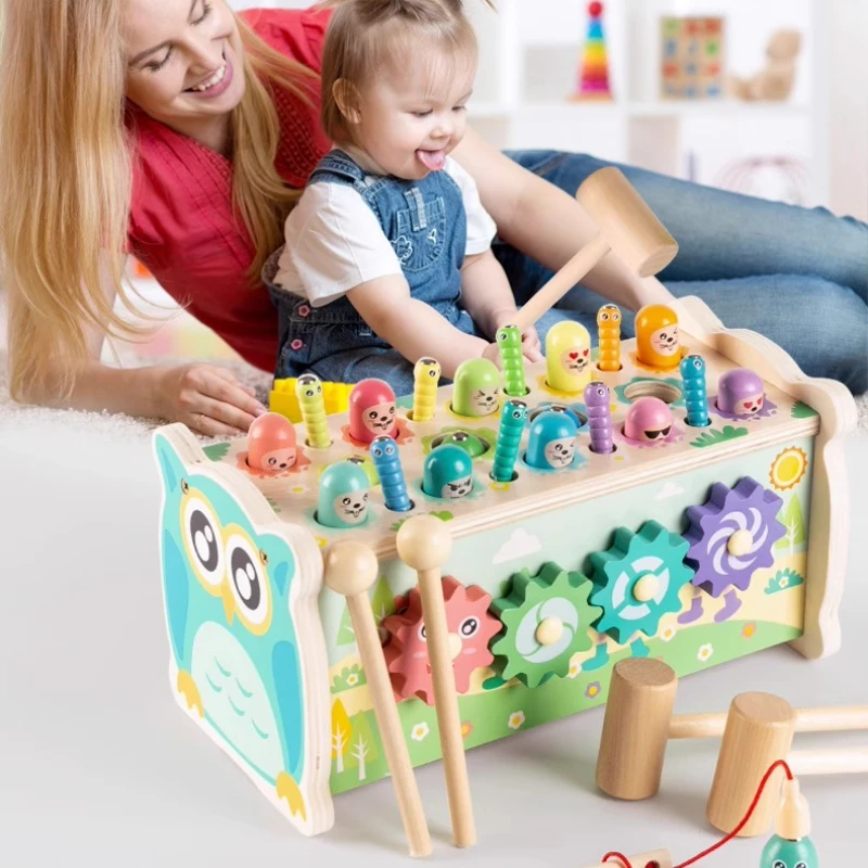 Brinquedo educativo de aprendizagem precoce, pesca magnética e conjunto de equipamentos rotativos, meninos e meninas de 1 a 3 anos, desenvolvimento cognitivo bebê
