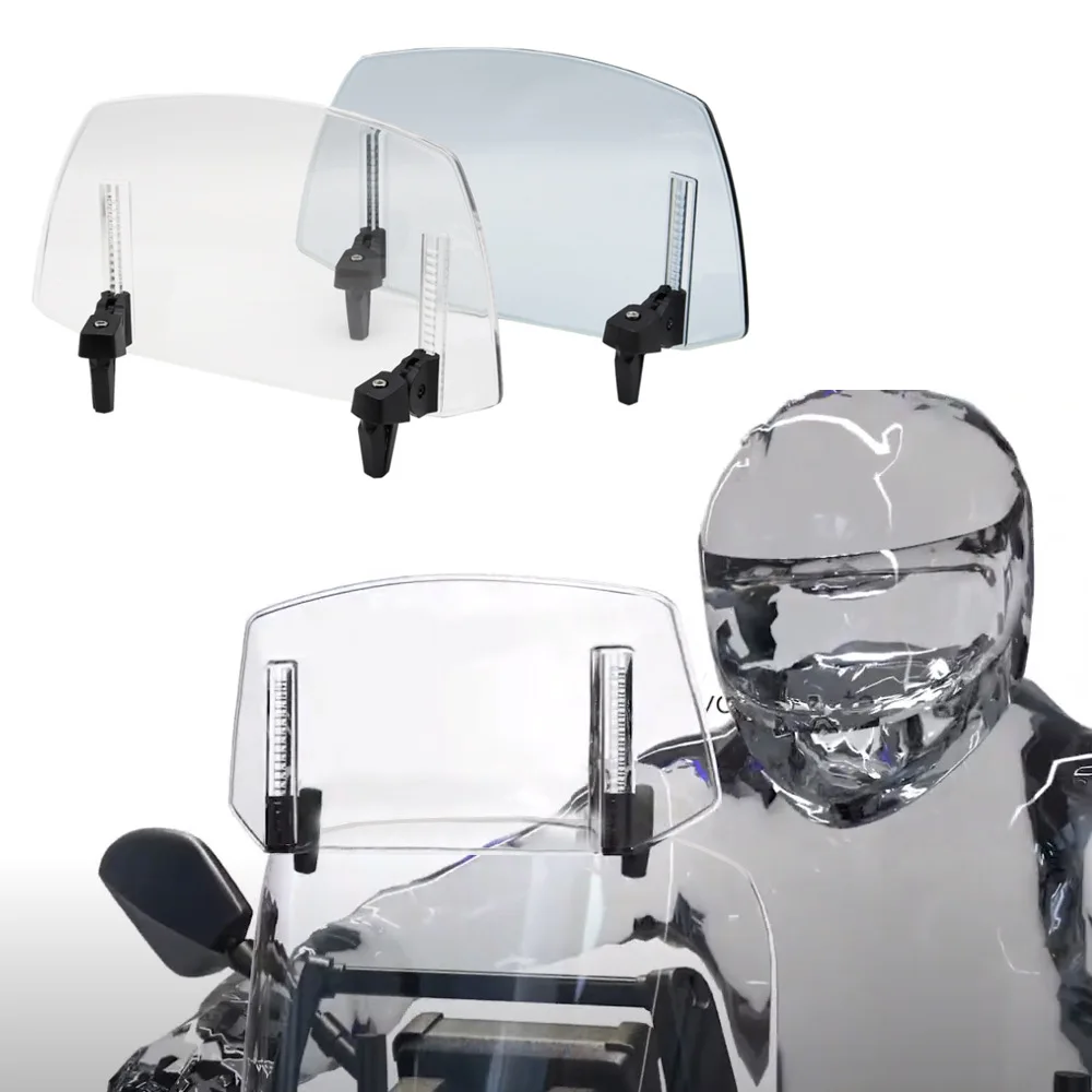 

Motorcycle Windshield Extension Windscreen Deflector Adjustable Clip-on Windshield Universal for Most Motorcycle