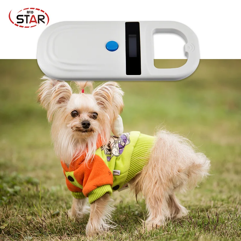 Lector de RFID para animales, dispositivo de 134,2 KHz, 125kHz, lector de identificación de mascotas, escáner de Microchip para gato y perro, FDX-B,