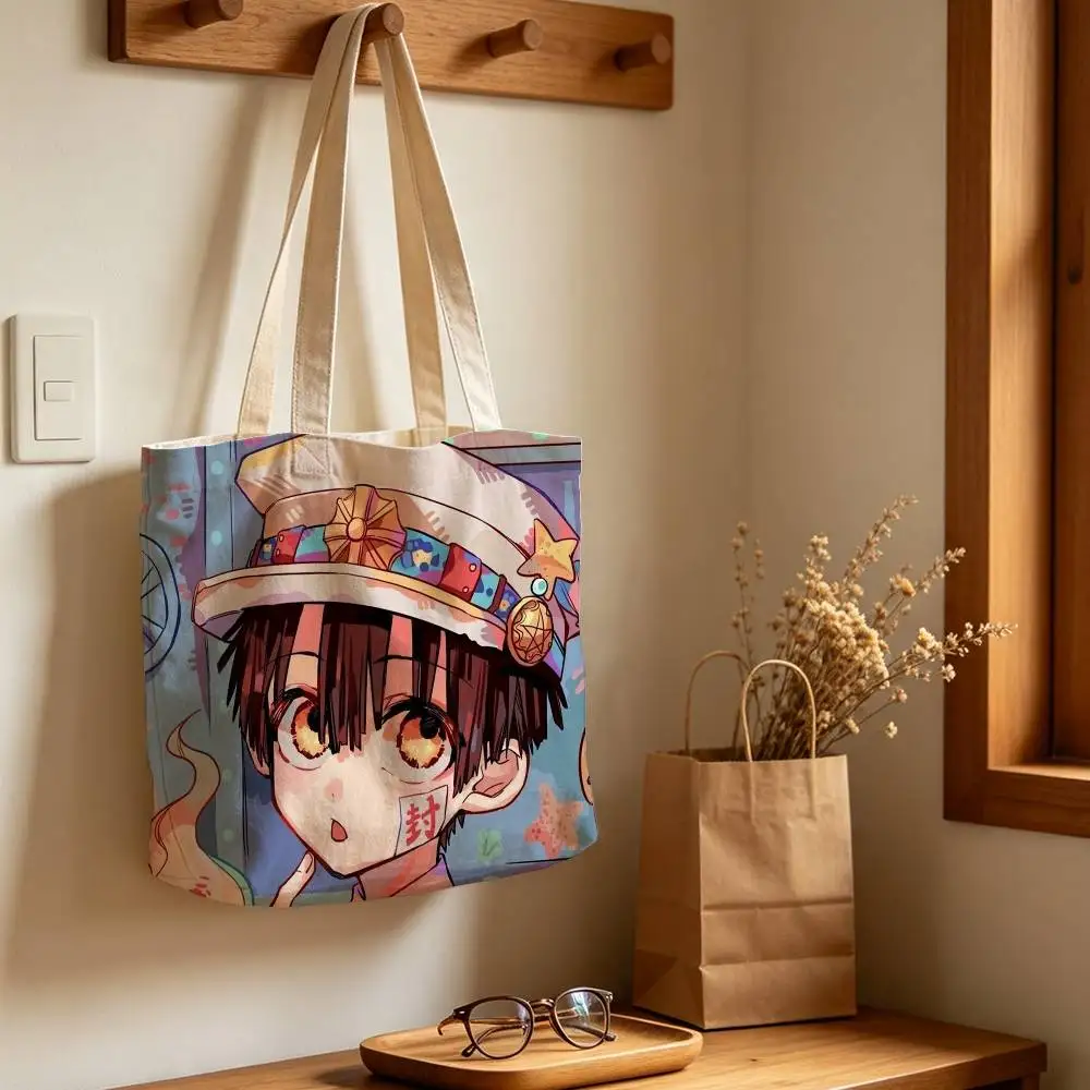 Toilet-Bound Hanako-kun Reusable Foldable Canvas Tote Bag for Shopping and Daily Use