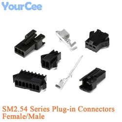 10pcs 2/3/4/5/6/7/8Pin Pitch2.54mm SM Female and Male wire connector housing Terminals SM-2P SM-2R JST SM2.54 SM Plug