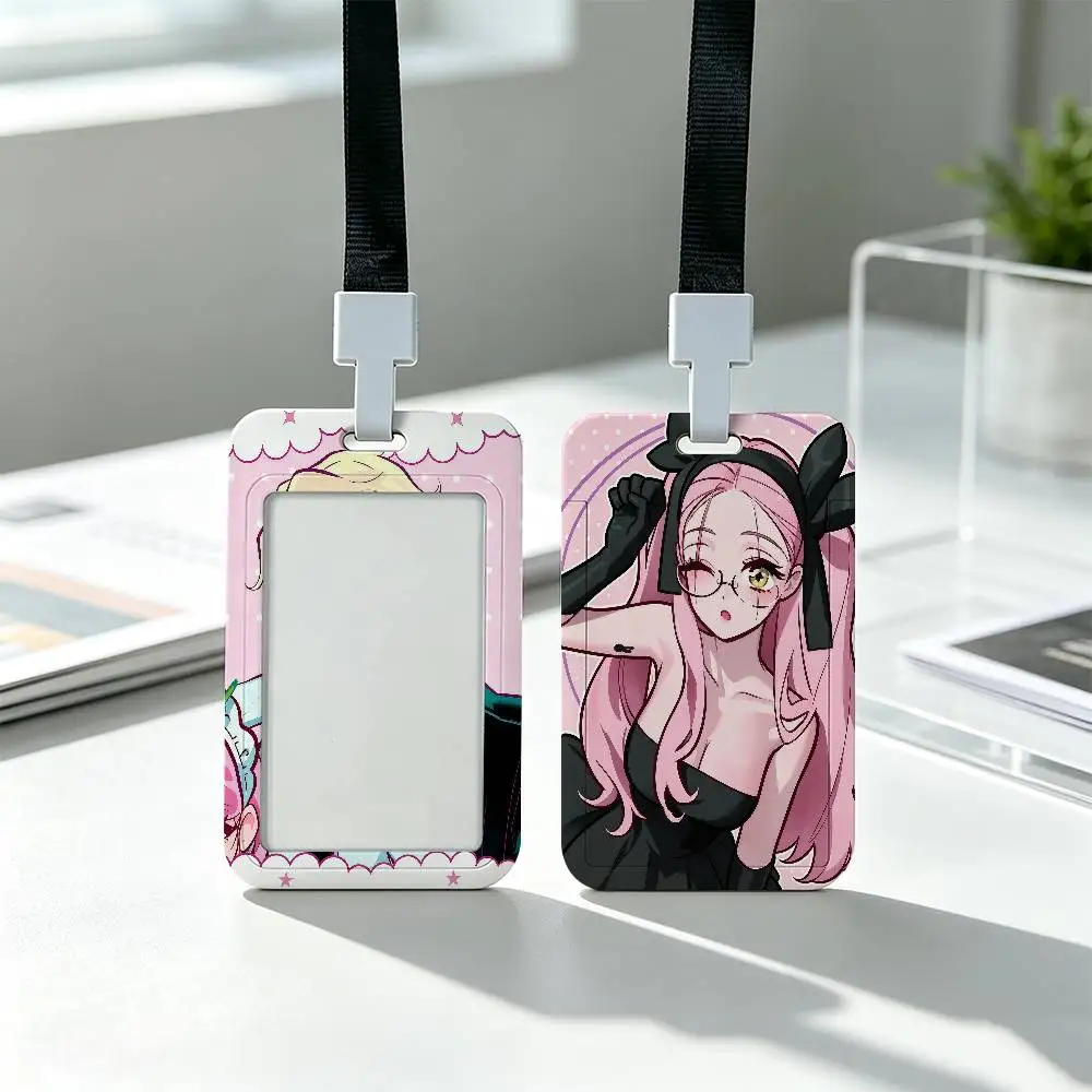 A-Alien Stage Style Cartoon Clear Window ID Card Holder, Business Badge Holder With Neck Lanyard, Office Work Permit Card Cover