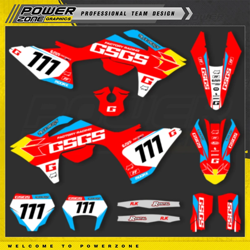 

PowerZone Custom Team мотоцикл для GASGAS 2026 2025 2024, EC MC, графические наклейки, комплект наклеек, наклейка на мотоцикл