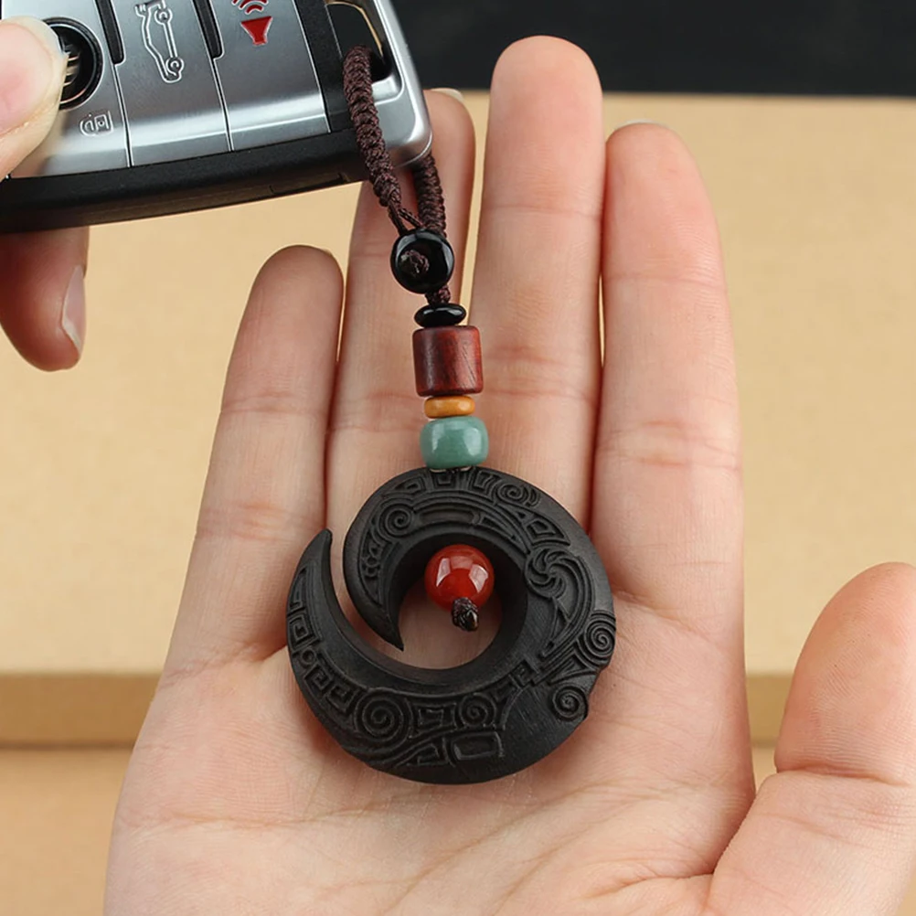 Chinese Ebony Keychain Durable Lightweight Portable Creative Design Unique Key Pendant Car Keyring Bag Pendant Multipurpose