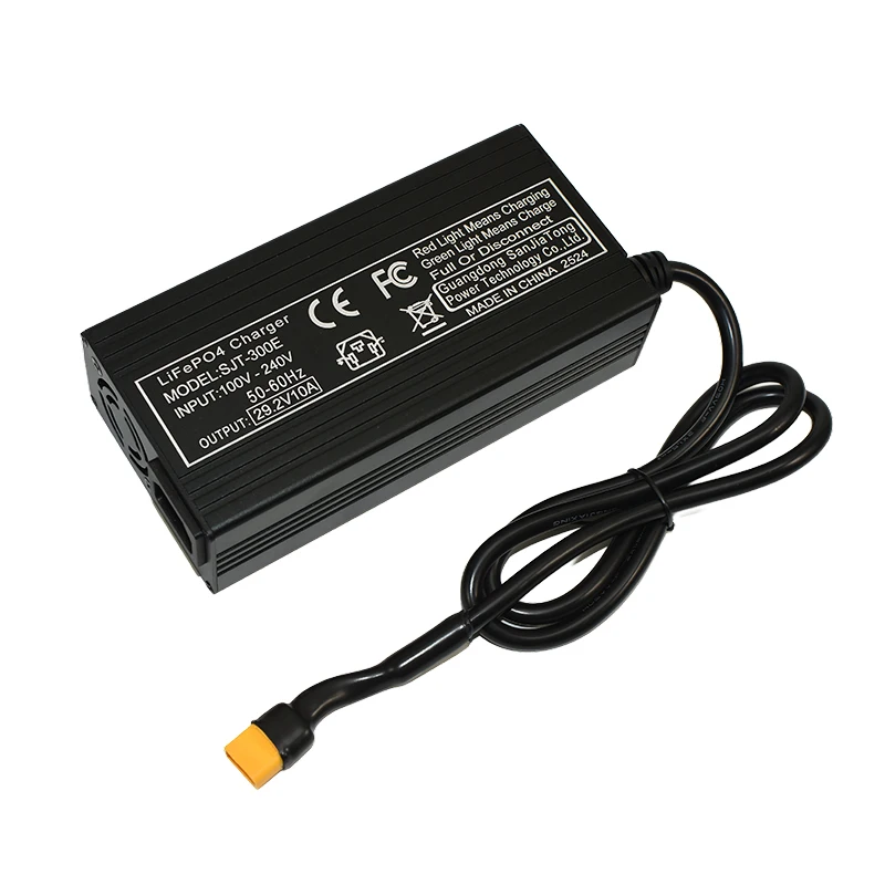 Ładowarka do akumulatorów LifePO4 29.2V 10A, aluminiowa obudowa, do akumulatorów litowo-żelazowo-fosforanowych 8S 24V 25.6V, szybka ładowarka z wtyczką Anderson XT60 — zdjęcie produktu 7