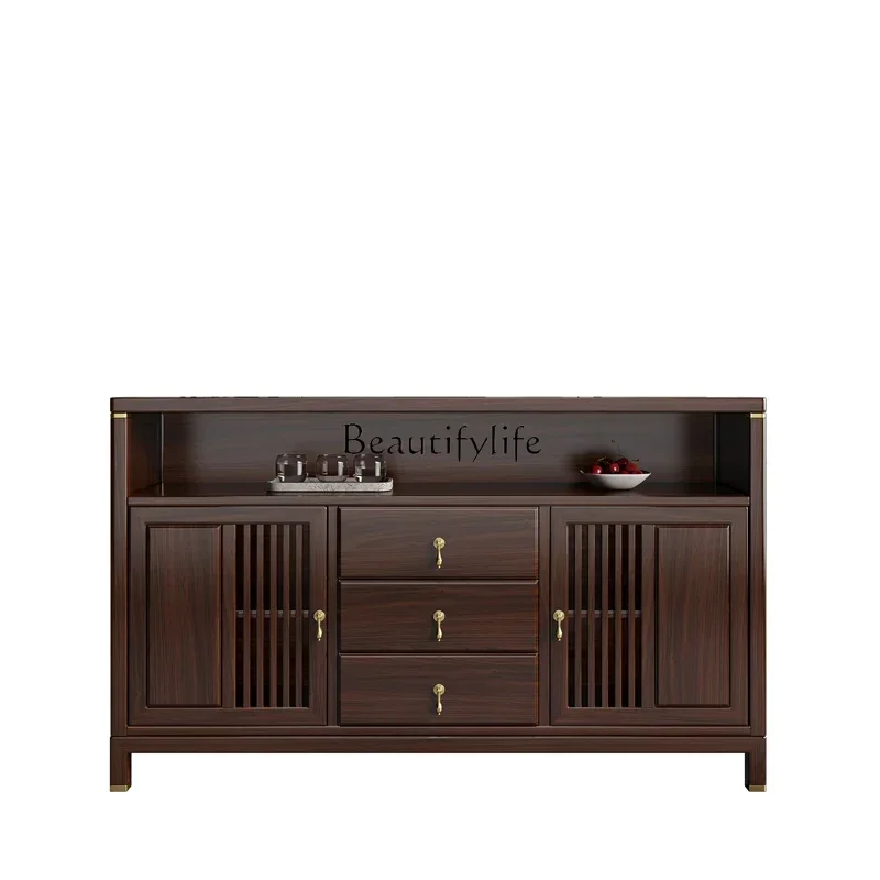 

FG10New Chinese ebony solid wood porch dwarf wine cabinet against the wall storage and dining cabinet