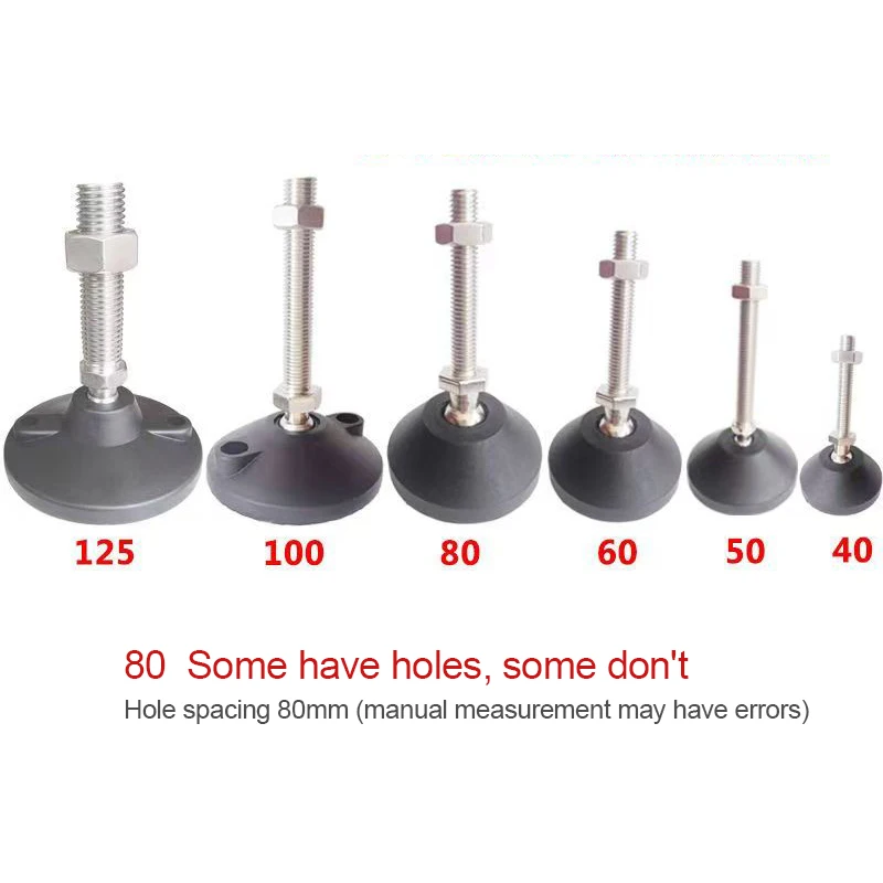 1Pc M10-M24 Adjustable Lathe Leg Adjustable Nylon foot pad Anti-slip/Shock-absorbing Levelling Feet Swivel Base Articulating Leg