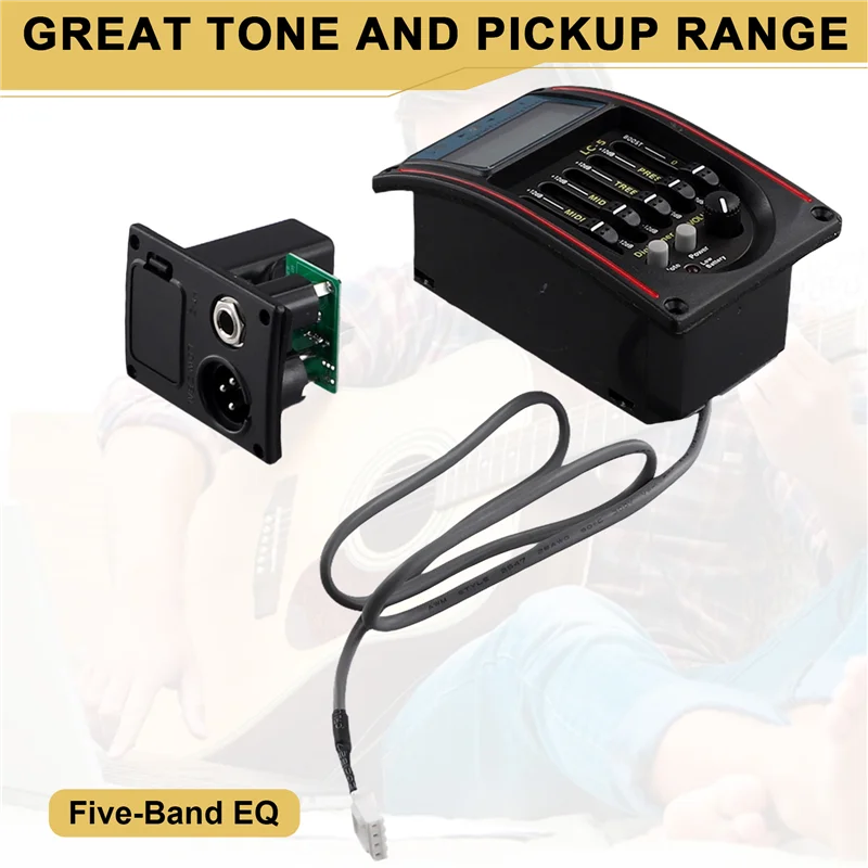 SYDS LC-5 5 バンドギターピックアップ EQ イコライザーアコースティックギタープリアンプ EQ イコライザーチューナーピエゾピックアップ