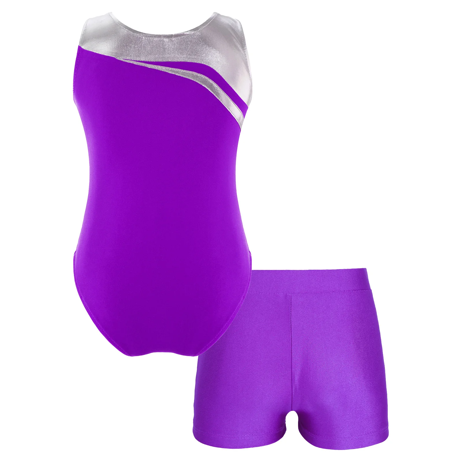 Bambini ragazze balletto ginnastica body con pantaloncini bambini balletto danza abiti Dancewear set per Yoga Unitard pattinaggio tuta