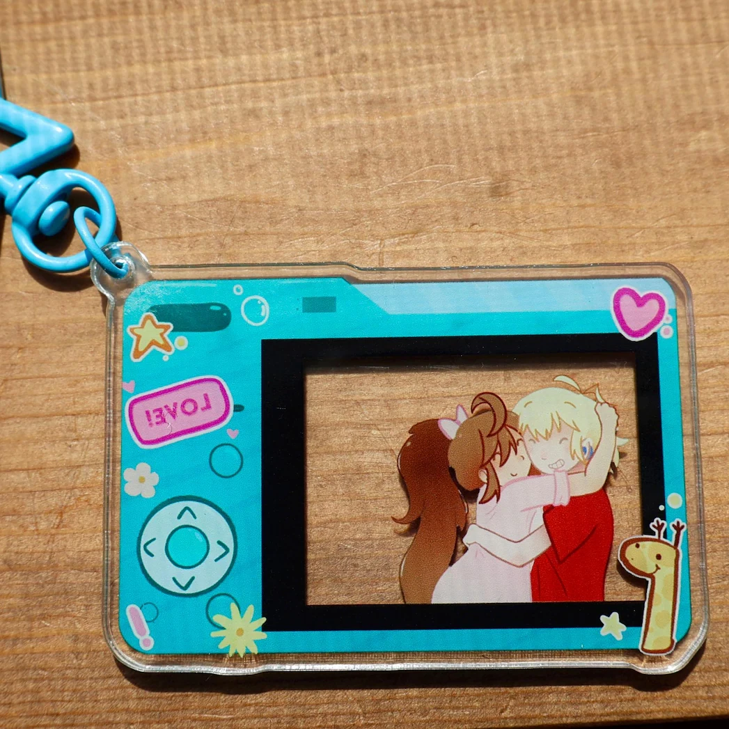 Nikolas & Alice Cute Couple Camera Acrylic Keychain Character Merch Anime Keychains for Couples