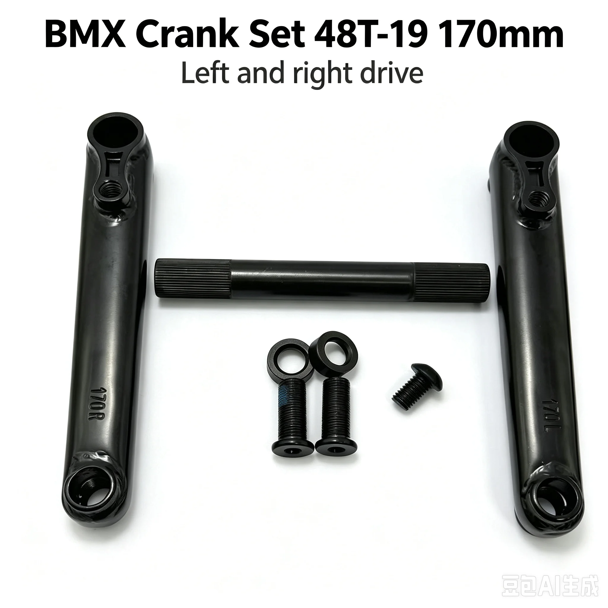 BMX Crankarm BMX Bike Crankset 48T*19mm*170mm CRMO Bicycle Crank 14mm Mid BB/ Euro BB/ Spanish BB/ American BB BMX Parts