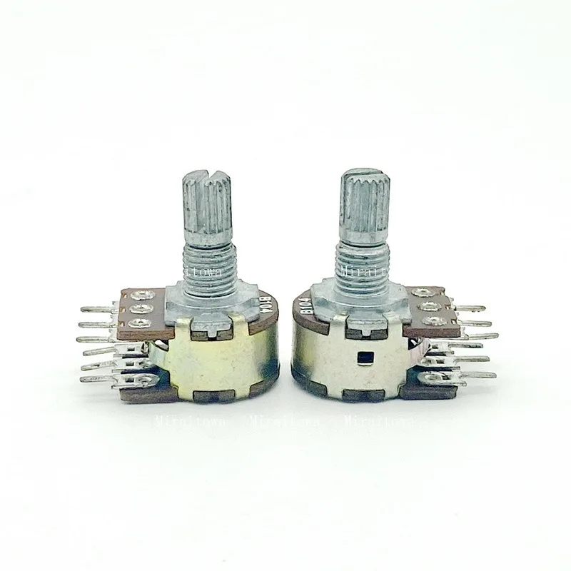 Picture 4: 10PCS FOR HT 16 Type Dual B104 B100K Amplifier Speaker High and Low Frequency Volume Potentiometer with 15mm Handle