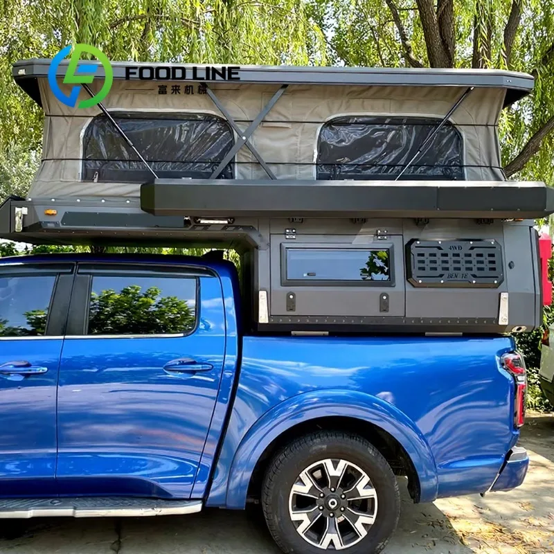 Pop Up Truck Camper For 4X4 Off‑Road Travel Fits Multiple Pickup, Breathable Mesh Window For Outdoor Camping, Pickup Bed Camper