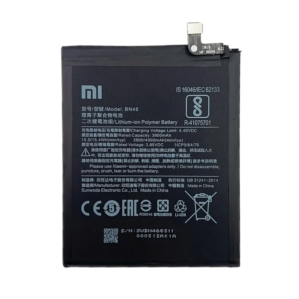 2024 Years Original Battery BN46 For Xiaomi Redmi Note 8T 8 Note8 Redmi 7 Redmi7 Bateria 4000mAh Phone Battery Fast Ship + Tools