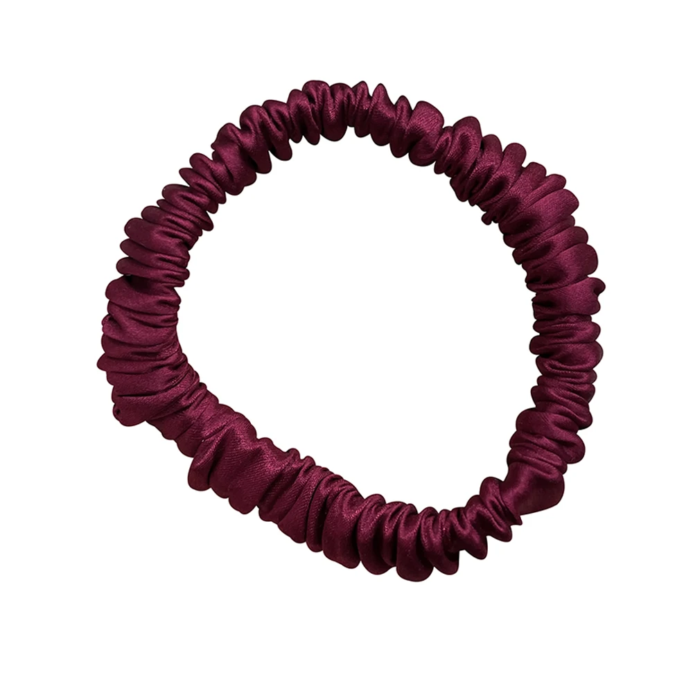 100% Echte Moerbei Zijde Scrunchies Haarbanden Banden Gom Elastiek Paardenstaart Houders Pure Kleur Voor Vrouwen Meisjes 22 Mama 1Cm