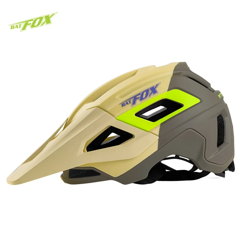 BATFOX 2024 New Helmet Cycling Men\'s Bicycle Helmet MTB casco bicicleta Mountain bike casco ciclismo Detachable brim helmet