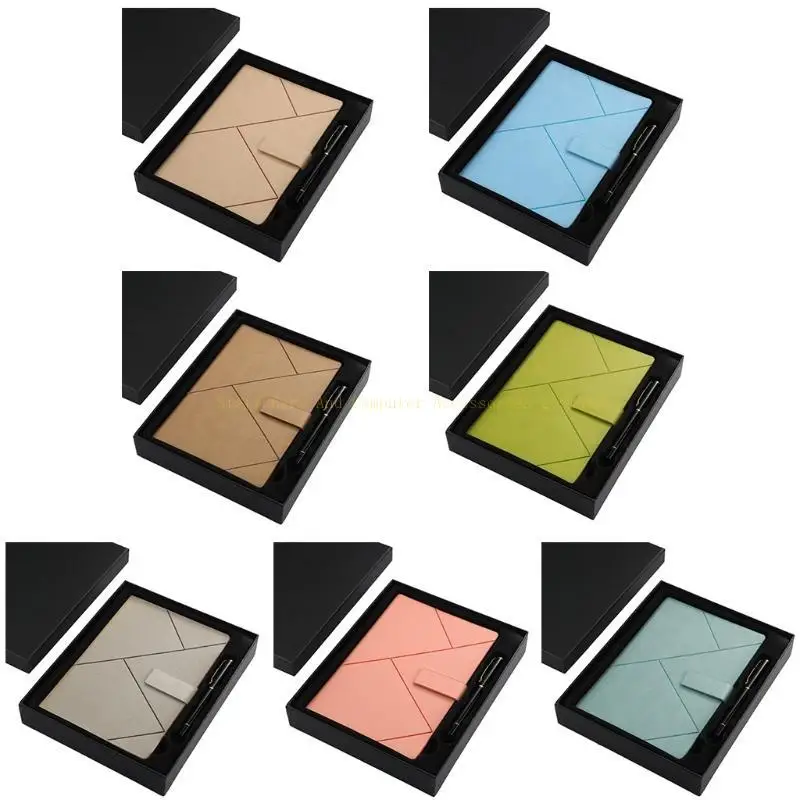 Luxurious Leather Office Journal Notebook Business Daily Planner Notepad Pen Set