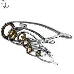 TN11 6PCS Mixed Size Stainless Steel Fishing Rod Guide Repair Kit Guides Eyes Sets Ceramic Ring Fishing Rod Building Repair Kit