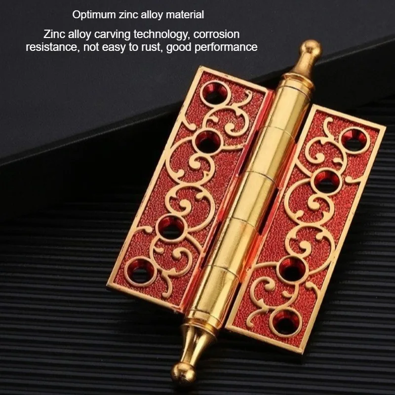 Brass Carved Hinges Household Hardware Accessories Lock Accessories Old Style Door and Window Hinges Bathroom Door Hinge