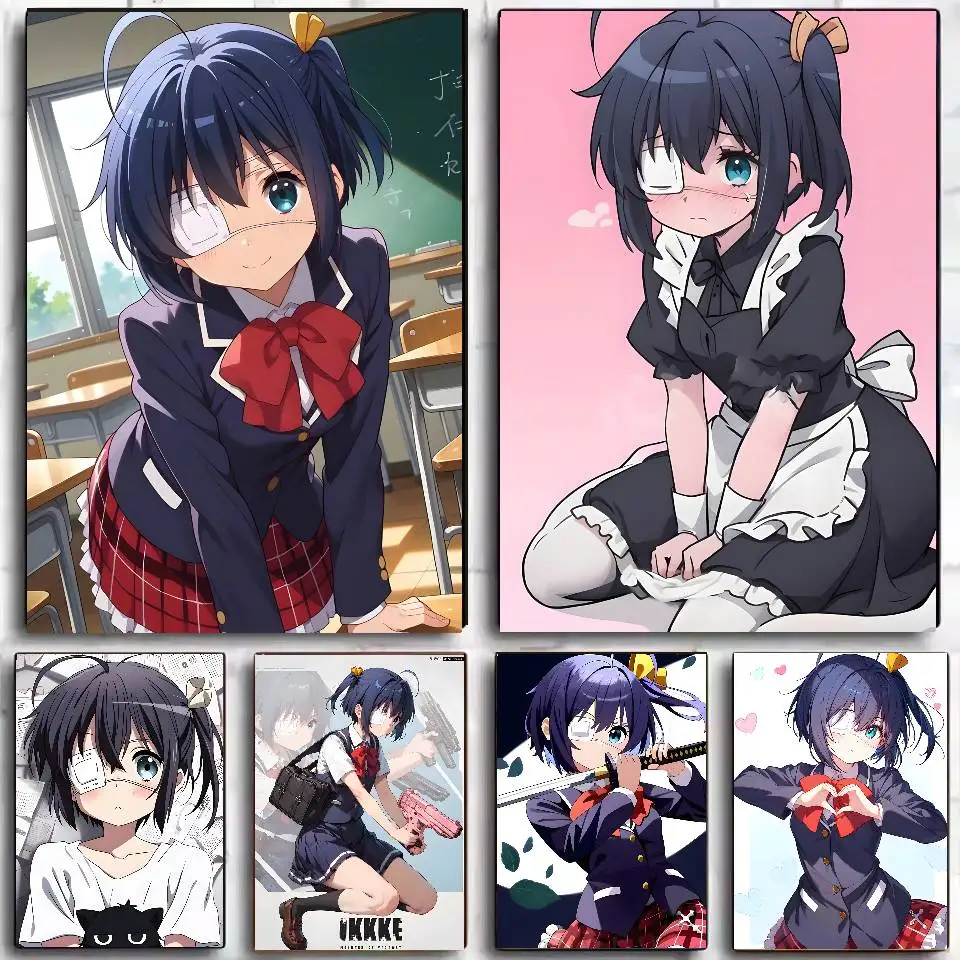 أنيمي الحب Chunibyo الأوهام الأخرى تاكاناشي ريكا ملصق ذاتية اللصق الفن ورق مقاوم للماء ملصق جدار غرفة المقهى