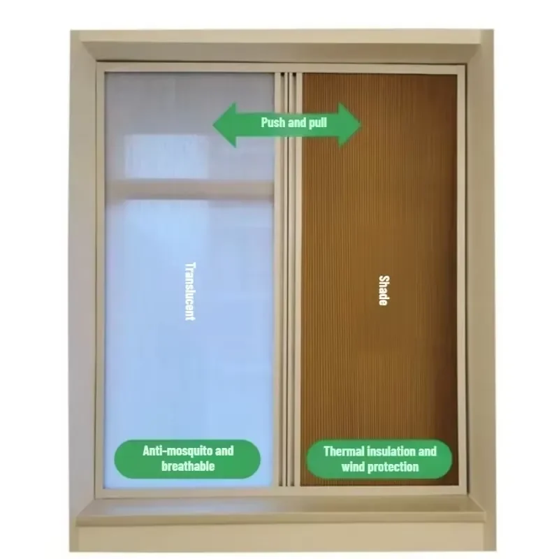 100% blackout blinds honeycomb mosquito net combination pleated mesh curtain doors and windows