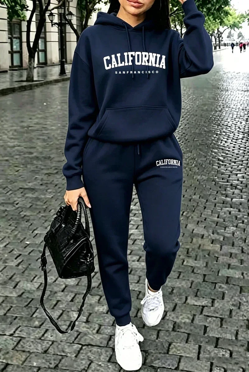 Outdoors Sports Jogging Clothing Fashion Single Item Hoodie Pants Womens Tracksuit Printing Casual Hooded Sweatshirt Sportswear