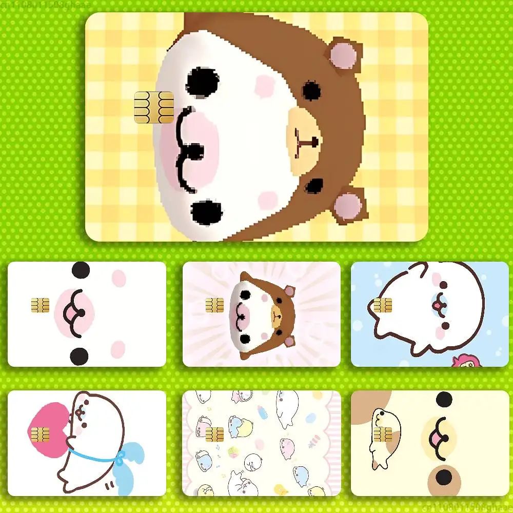 PINK Kawaii M-Mamegoma Credit Debit Bank Film Skin Sticker Front Cover