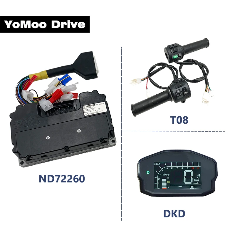 

Fardriver ND72260 80A 1000W 1500W Hall Sensor Motor Controller With DKD Display T08 Throttle And Bluetooth For Electric Scooter