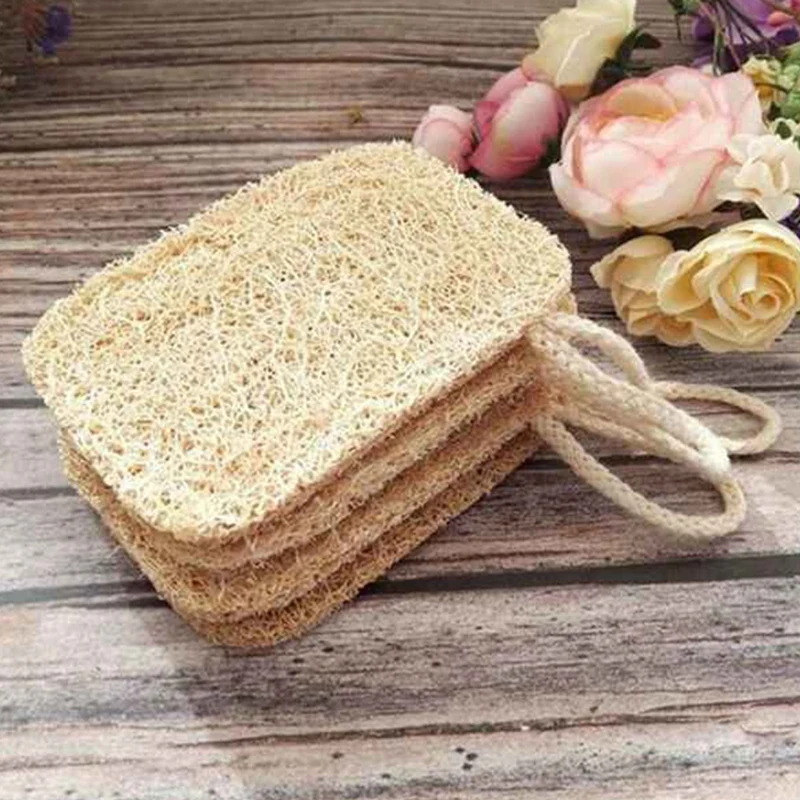 ABIY 6Pcs Natural Loofah Luffa Sponge Dish Cleaning Brush Scrubber Kitchenware Cleaner Dishwashing Loofahs Scrub Pad