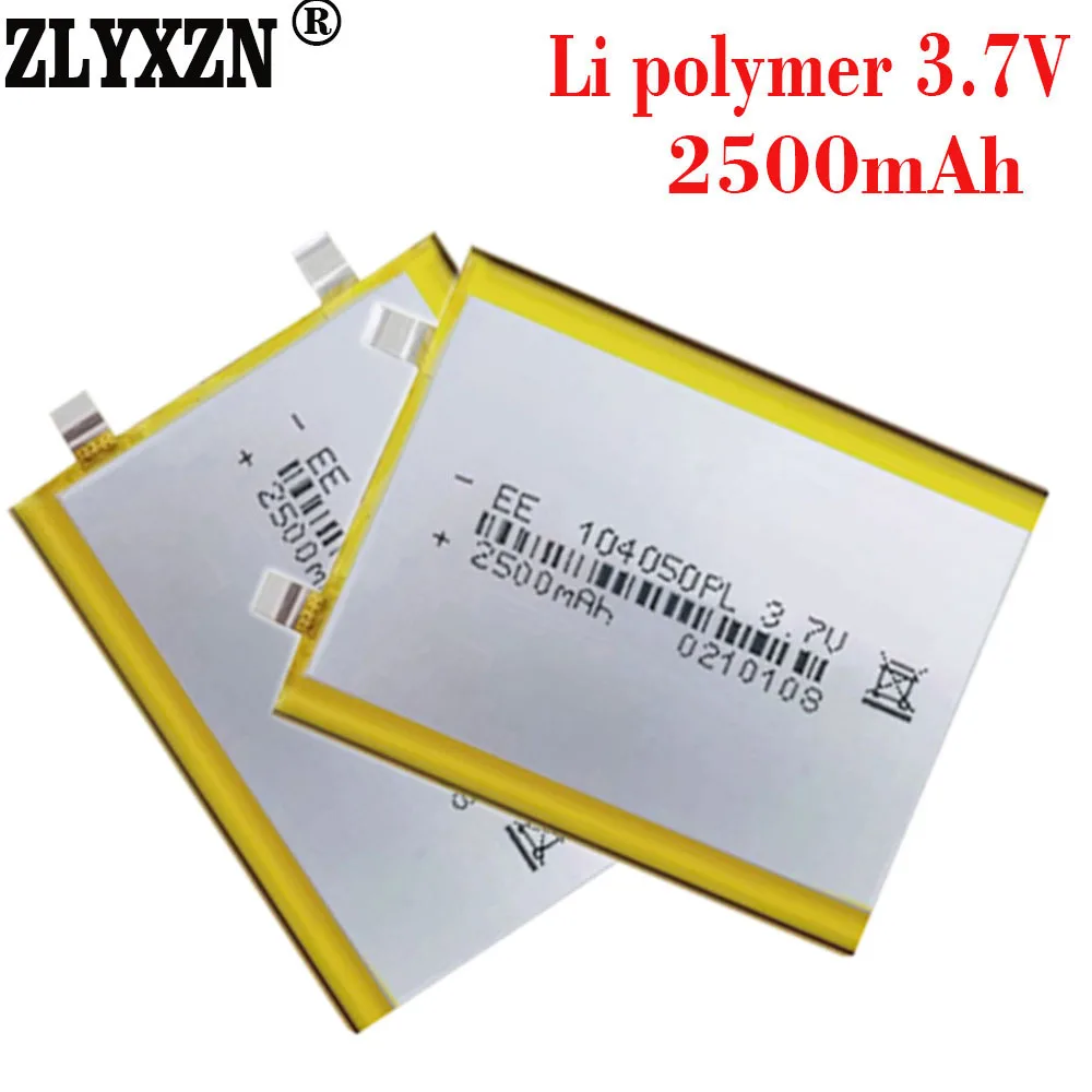 1-10pcs batteries 3.7V 2500mAh Li-Po Battery 104050 Lithium Polymer Battery li ion Lipo cells For GPS MP3 MP4 Driving Recorder