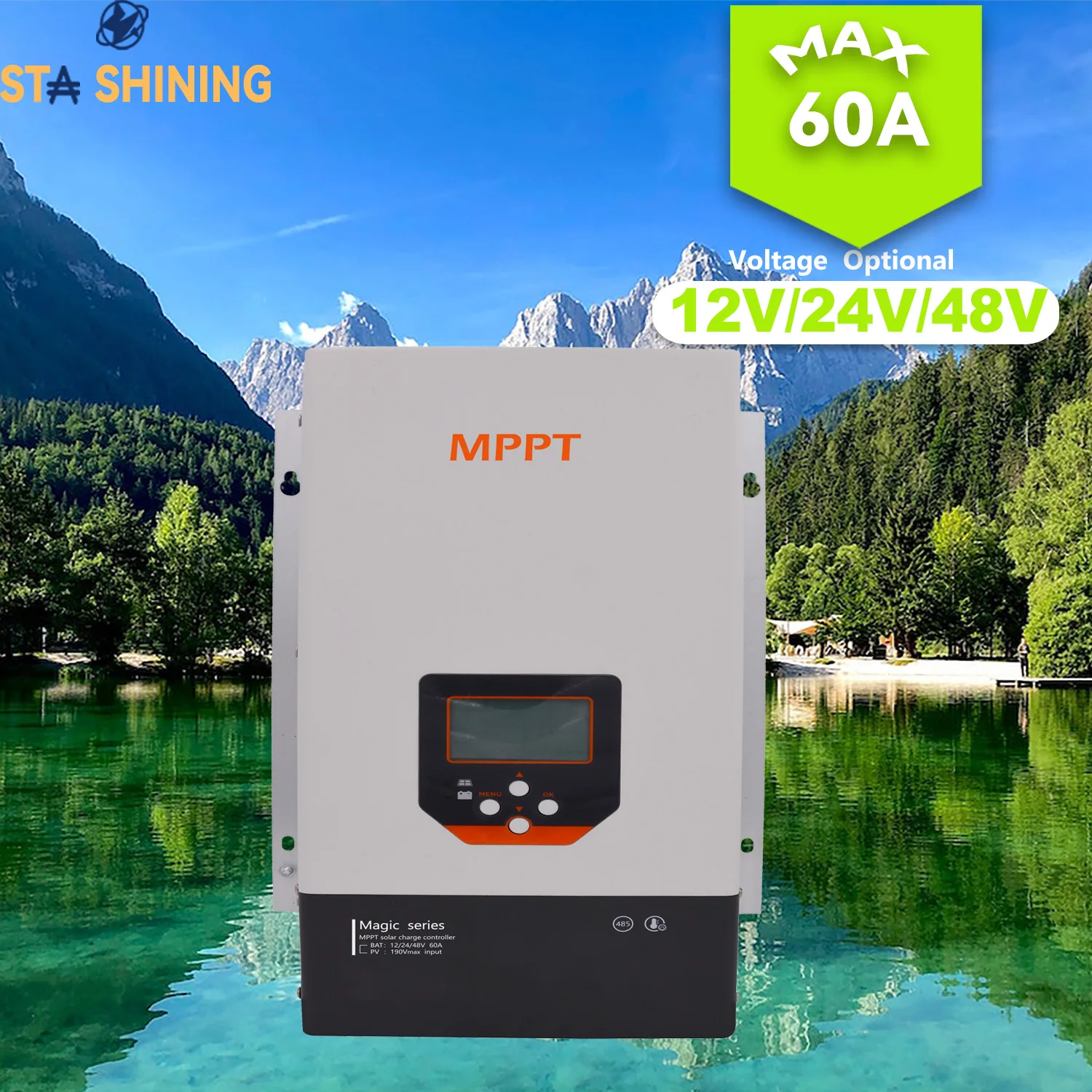 

STASHINING Solar Charge Controller Regulator MPPT 60A 12/24V 24/48V Auto Multi-Protection GEL AGM Liquid Lithium Battery