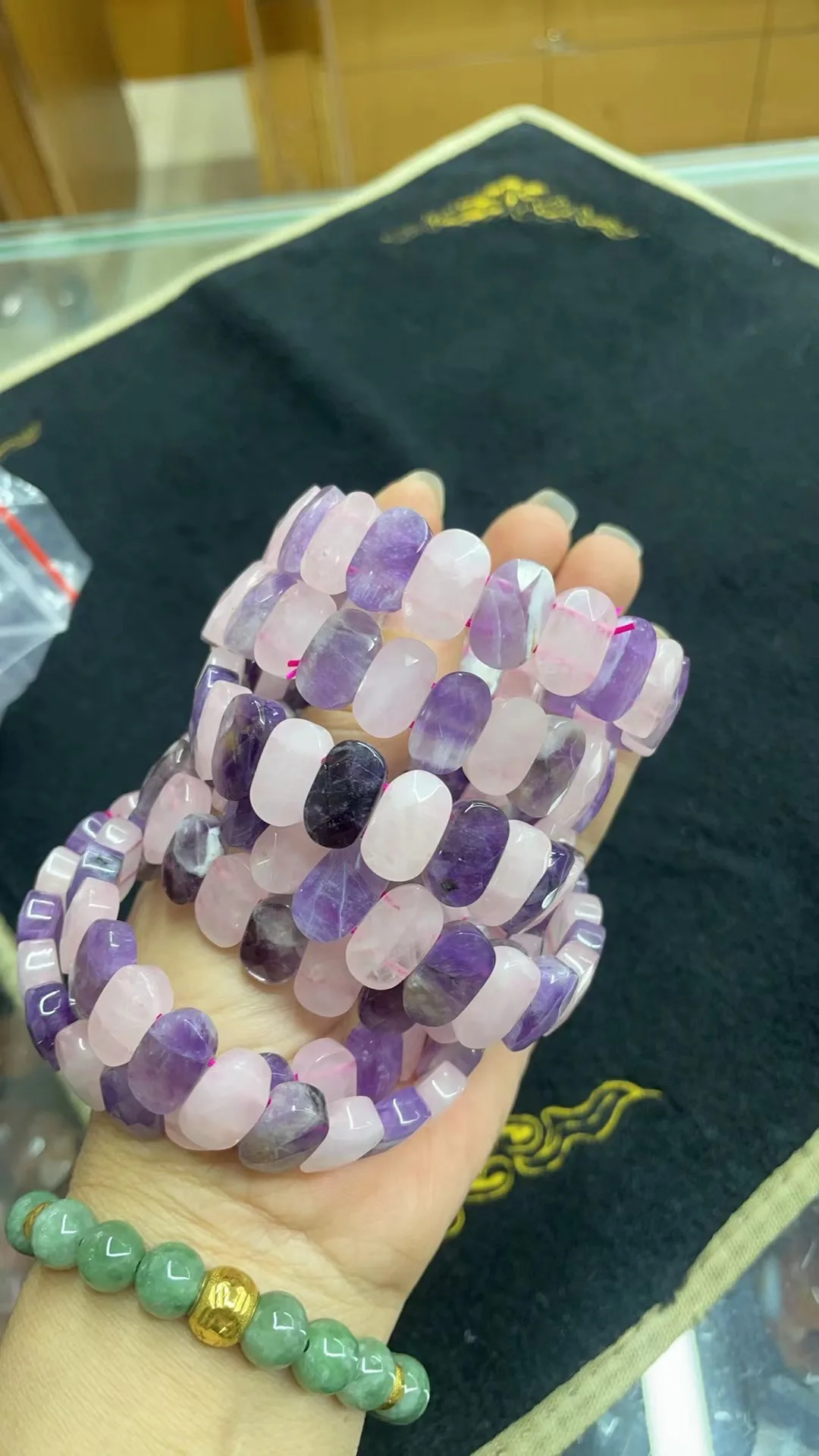 Natural Pose Quartz And Amethyst Cut face Hands platoon 9x13 Length  Dagree 22 Grain