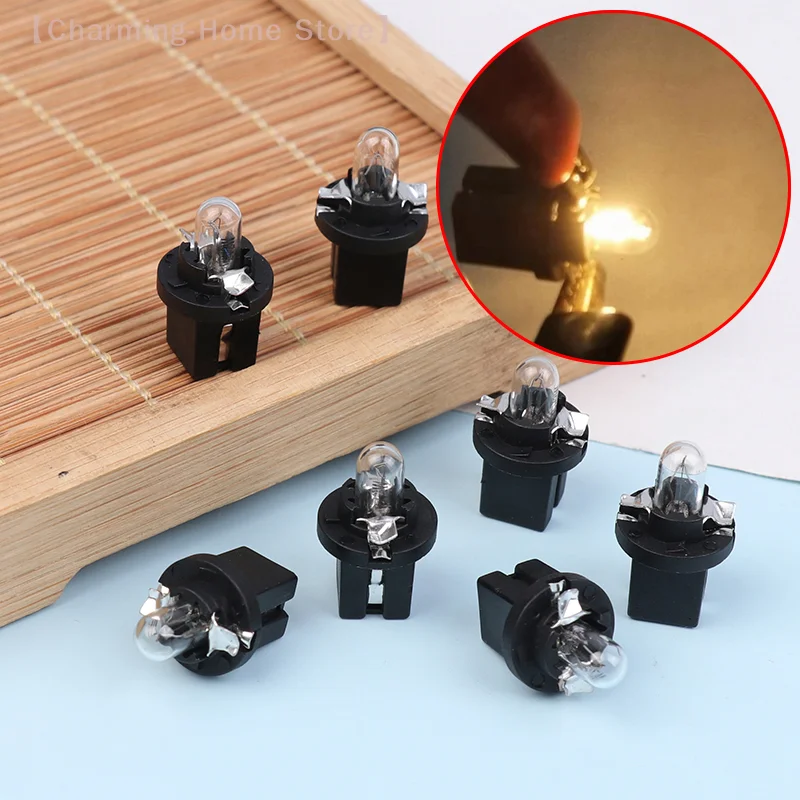 【M】5/10Pcs Led Bulb B8.5D Led Car Interior Lights Dashboard Warming Indicator Wedge Auto Instrument Panel Lamp Warm Yellow 12V