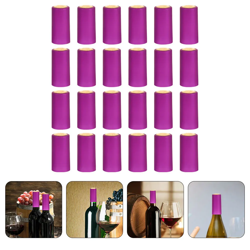 

30 Pcs Bottle Shrink Film Glue Cap Capsules Decorative Seal Rosy Pvc